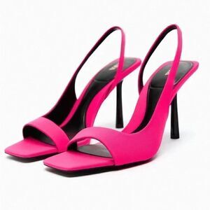 ZARA HIGH HEEL FABRIC SANDALS BARBIE